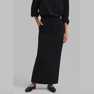 The Frankie Shop Hollis Back Slit Skirt Black